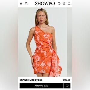 Showpo Orange Floral One-Shoulder Dress